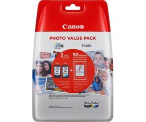 Multipack canon pg 545 xl+ cl 546 xl + papel 50 hojas