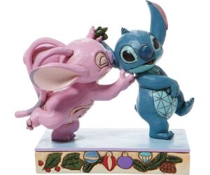 Figura enesco disney lilo & stitch stitch y angel con muérdago