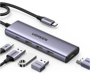 Hub Ugreen 5en1 Usbc To Hdmi+3*usb 3.0 A+pd