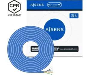Bobina de Cable RJ45 UTP AWG24 LSZH CPR Dca Aisens A135-0662 Cat.6/ 100m/ Azul