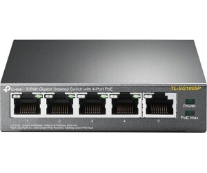 Switch 5 puertos 10 - 100 - 1000 4 ptos poe 56w tp - link