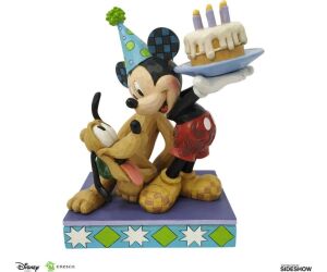 Figura enesco disney mickey y pluto de cumpleaños
