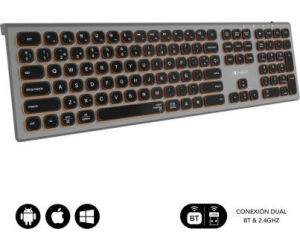 Teclado Subblim Keyboard Master Bluetooth Retroiluminado Grey/black