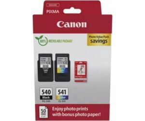 Cartucho de Tinta Original Canon PG-540 + CL-541 Multipack/ Negro/ Tricolor + Papel Fotográfico
