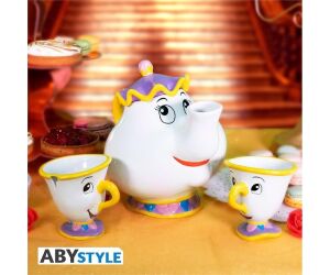 Set tetera y 2 tazas abystyle disney la bella y la bestia mrs.pott chip & samovar