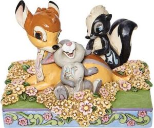 Figura enesco disney bambi y amigos entre flores