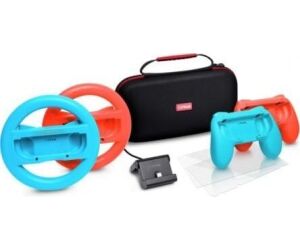 Pack Gaming Trust Gaming GXT 1249/ Estuche rígido + 2 Joy-Con + 2 Volantes + Cristal Templado para Switch + Soporte de Carga