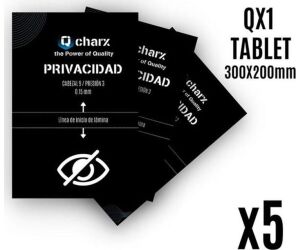 Laminas de proteccion frontales qcharx tablet privacidad qx1 5 unidades