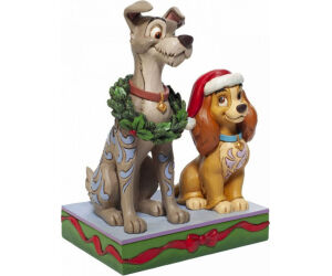 Figura enesco disney la dama y el vagabundo version navideña