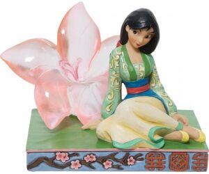 Figura de resina enesco disney mulan con flor de cerezo