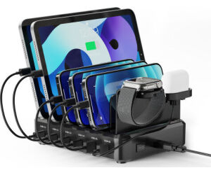 EWENT estación de carga 6 USB 130w Reloj-Auric