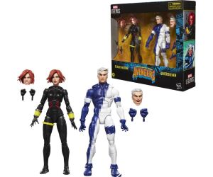 Pack 2 figuras hasbro marvel legends series earths mightiest heroes avengers black widow & quicksilver