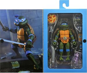 Figura neca teenage mutant ninja turtles cartoon ultimate leonardo vhs scale action 18cm