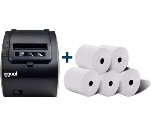 iggual Kit impresora trmica TP8002 + 5 rollos
