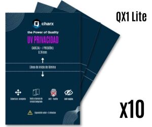 Laminas de fijacion qcharx ultravioleta hd privacidad pack 10 para qx1lite