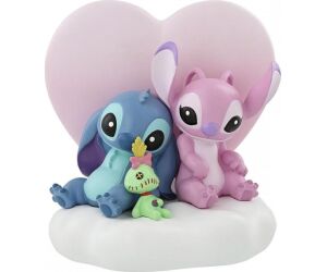 Figura iluminada enesco disney stitch y angel