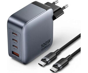 Cargador de Pared GaN Vention TZ-FETH0-EU/ 3xUSB Tipo-C/ 1xUSB/ 100W