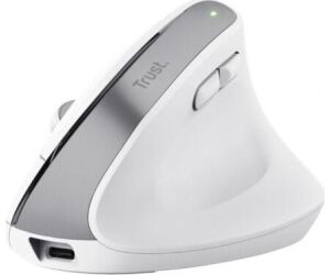 Ratón Vertical Inalámbrico por Bluetooth Trust Bayo+/ Batería Recargable/ Hasta 2400 DPI/ Blanco