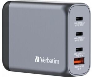 Cargador de Pared Universal GaN Verbatim GNC-100/ 3xUSB Tipo-C/ 1xUSB/ 100W