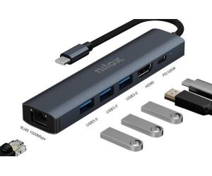 NILOX Docking Station Usb C 6 en 1