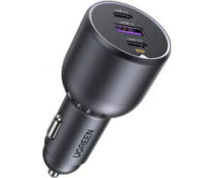 Ugreen 130W 3-Port Fast Car Char gray Auriculares, Ordenador portátil, Teléfono móvil, Portátil, Batería portátil, Teléfono Gris Encendedor de cigarrillos Auto