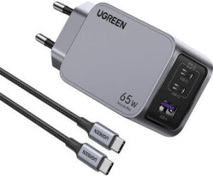 Ugreen 25871 cargador de dispositivo móvil Universal Gris Corriente alterna Carga rápida Interior