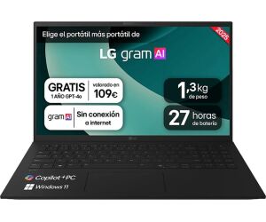 Portátil LG Gram 15Z80T-G.AS58B Ryzen AI 5 340/ 16GB/ 1TB SSD/ 15.6"/ Win11