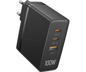 CARGADOR PARED 100W 2xUSB-C/USB-A NEGRO VENTION