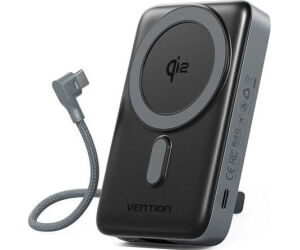 Powerbank 10000mAh Vention FKHH0/ 35W/ Wireless/ Gris/ Incluye Cable USB Tipo-C