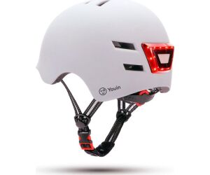 Youin Casco Con Led Frontal Y Trasero Blanco (talla L)