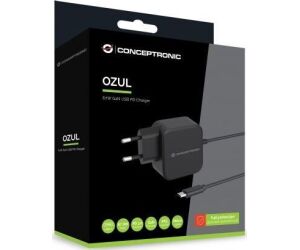 Cargador de pared usb tipo c conceptronic ozul04be 67w