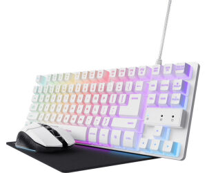 Pack Gaming Trust Gaming GXT 794W/ Teclado RGB + Ratón RGB + Alfombrilla