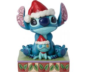 Figura enesco disney santa stitch con scrump