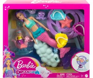 Muñeca barbie mattel sirena juego de cuidado con merbaby y foca