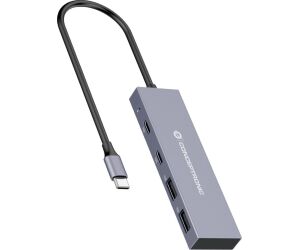 Hub usb tipo c conceptronic hubbies13g 2 x usb tipo c - 2 x usb tipo a - aluminio