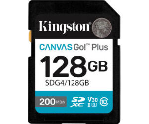 Kingston Technology 128GB SDXC Canvas Go Plus Gen4 200MB/s C10 UHS-I U3 V30