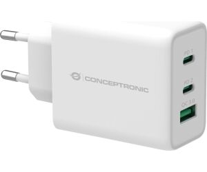 Cargador conceptronic carga rapida pd 1 puerto usb tipo a - 2 puertos usb tipo c - althea - 65w - blanco