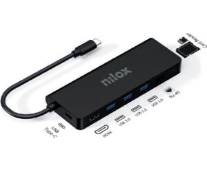Nilox Dock Usb c 8 en 1 Negro
