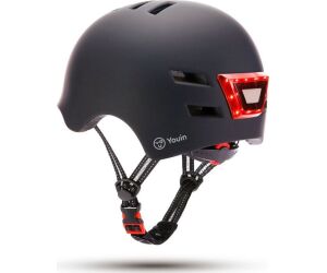 Youin Casco Con Led Frontal Y Trasero Negro (talla M)