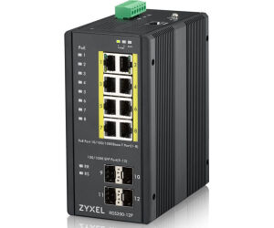 Zyxel RGS200-12P Gestionado L2 Gigabit Ethernet (10/100/1000) Energía sobre Ethernet (PoE) Negro