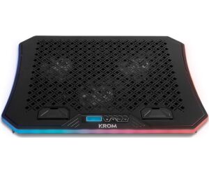 Soporte Refrigerante Krom Kooler para Portátiles hasta 19"/ Iluminación LED