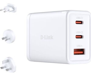 Cargador de pared d - link dcp - 651 65w 2x usb tipo c 1x usb tipo a blanco
