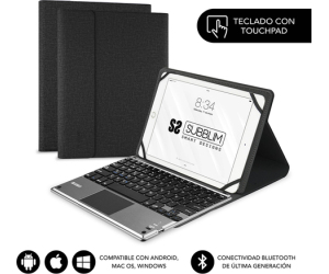 SUBBLIM Funda con Teclado KEYTAB PRO BLUETOOTH 10,1" TOUCHPAD Black