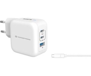 Cargador de pared conceptronic althea17w 67w + cable usb tipo c blanco