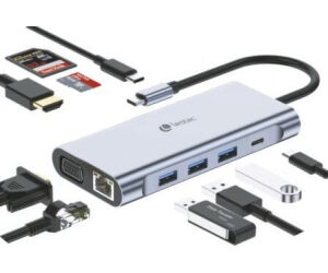 Leotec Docking Station 11-1 1usb-c Pd100 3usb3.0 1usb-c 1 Hdmi 1vga 1tjsd Mcsd