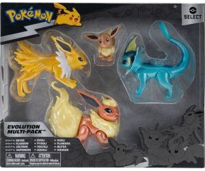 Figura jazwares pokemon multievolution eevee pack 4