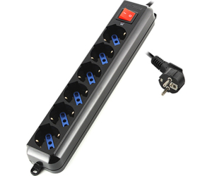 Ewent EW3924 base mÃºltiple 1,5 m 6 salidas AC Negro