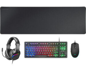 Pack Gaming Mars Gaming MCP-RGB3/ Teclado RGB + Ratón Óptico + Alfombrilla XXL + Auriculares