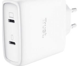 Cargador de Pared GaN Trust Maxo 65W 25526/ 2xUSB Tipo-C/ Incluye Cable USB Tipo-C/ 65W
