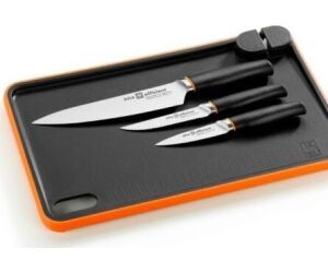 Pack 3 Cuchillos Bra Efficient A198021 con tabla para cortar